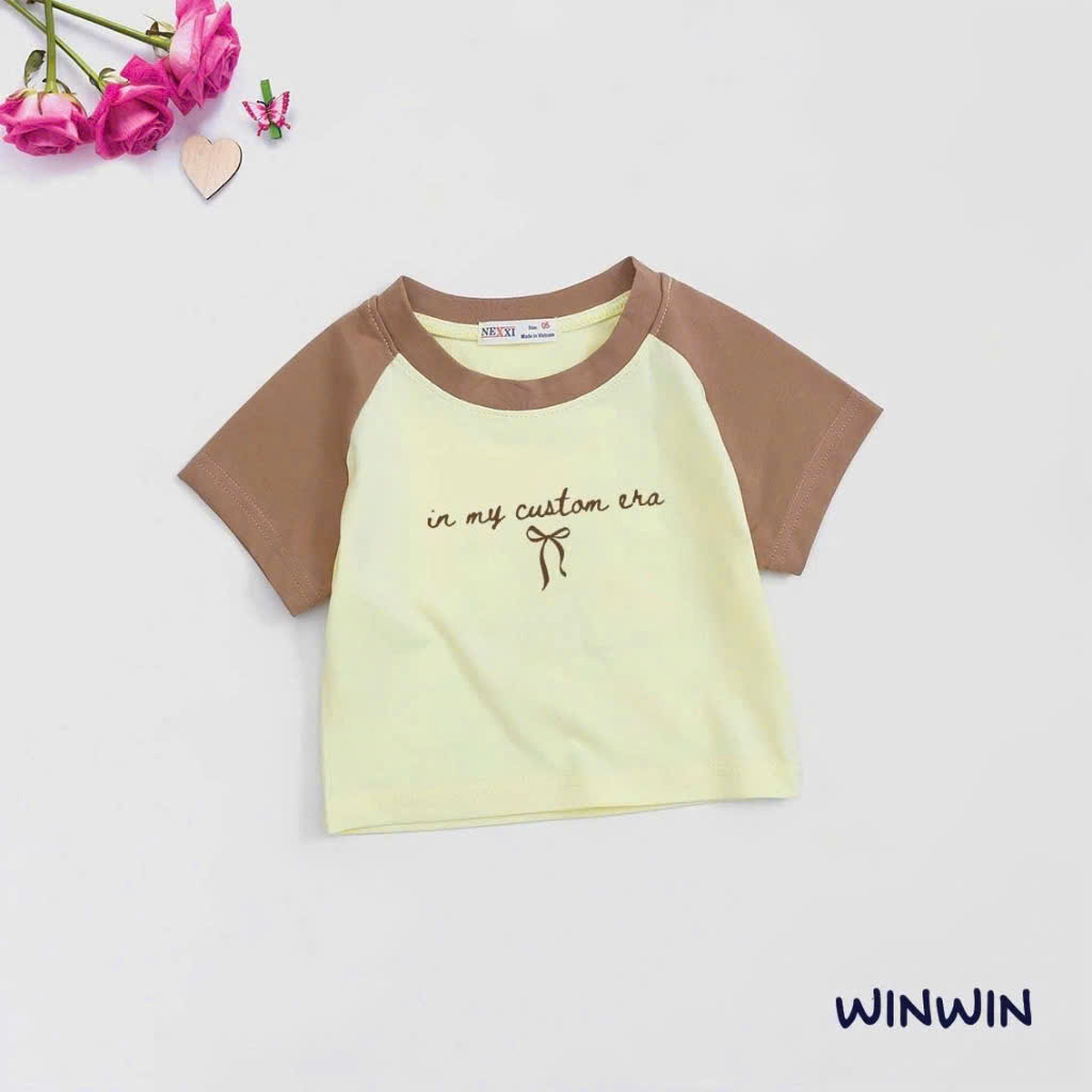 ÁO THUN BÉ GÁI CROPTOP NGẮN TAY IN HÌNH DỄ THƯƠNG TỪ 12-45KG DÀNH CHO BÉ GÁI