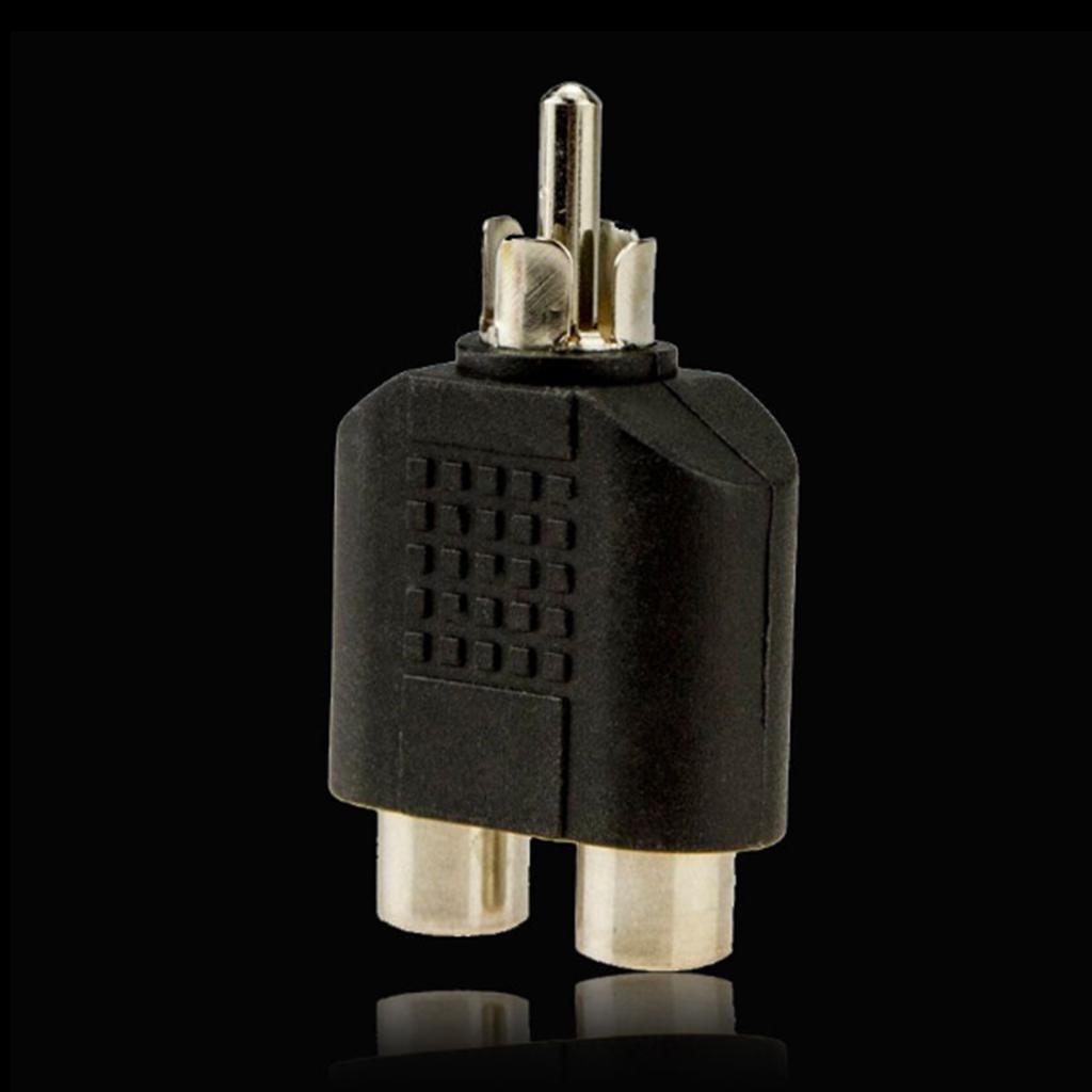RCA Male 2 Female AV Audio Video Y Splitter Cable Adapter Plug