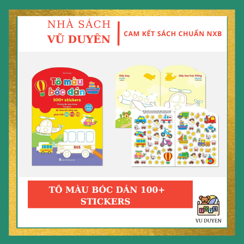 Sách - Tô Màu Bóc Dán 100+ Stickers Song Ngữ Anh - Việt Cho Bé Từ 2-10 Tuổi ( Bộ 6 cuốn )