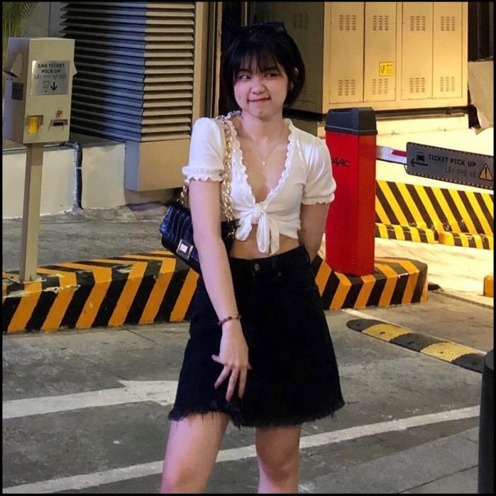 Áo Croptop Nơ Ngực GenY - Áo Croptop Kiểu Cột Thắt Nơ Trươc Ngực Siêu Xinh, Chất Vải Len Tăm Mềm Mịn