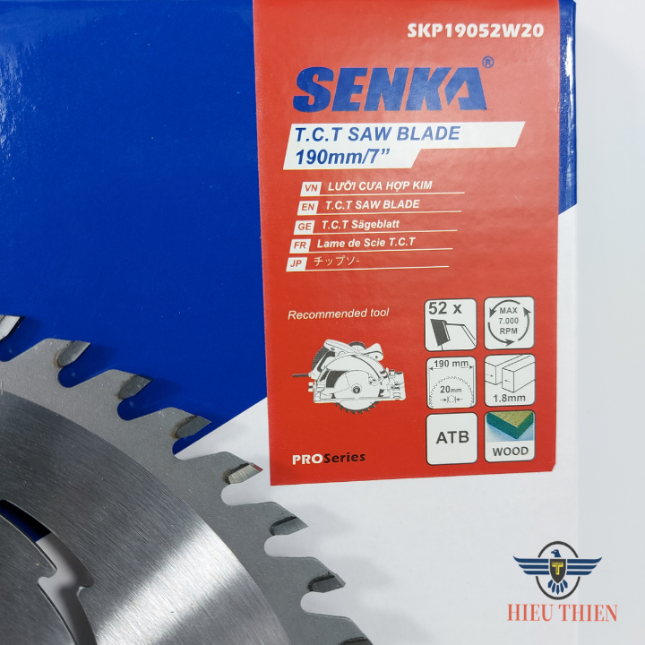 Lưỡi cắt gỗ hợp kim 190mm 52 răng SENKA