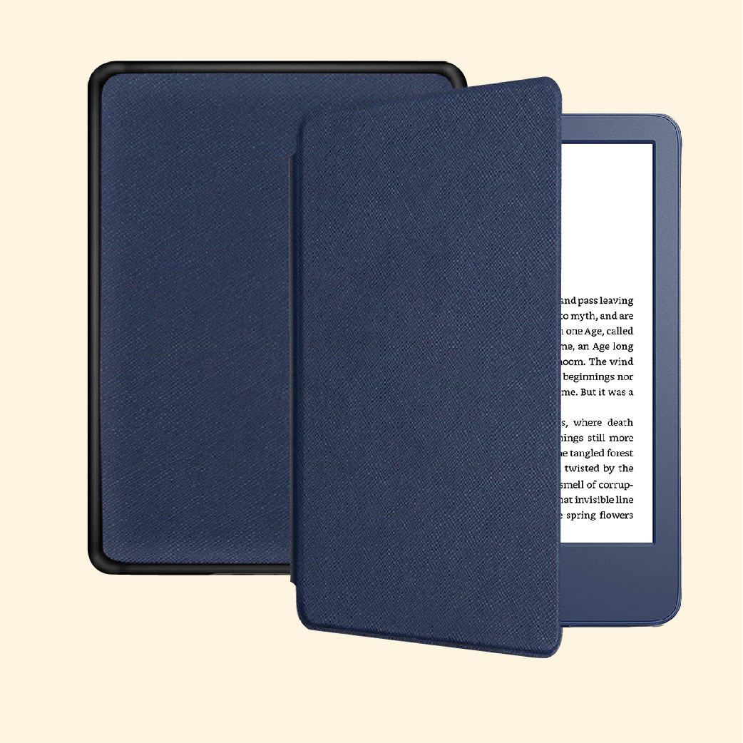 Combo Máy Đọc Sách Kindle 2022 11Th Tặng Kèm Bao Da Cover - Hàng Nhập Khẩu - Cover Màu Denim - 16Gb