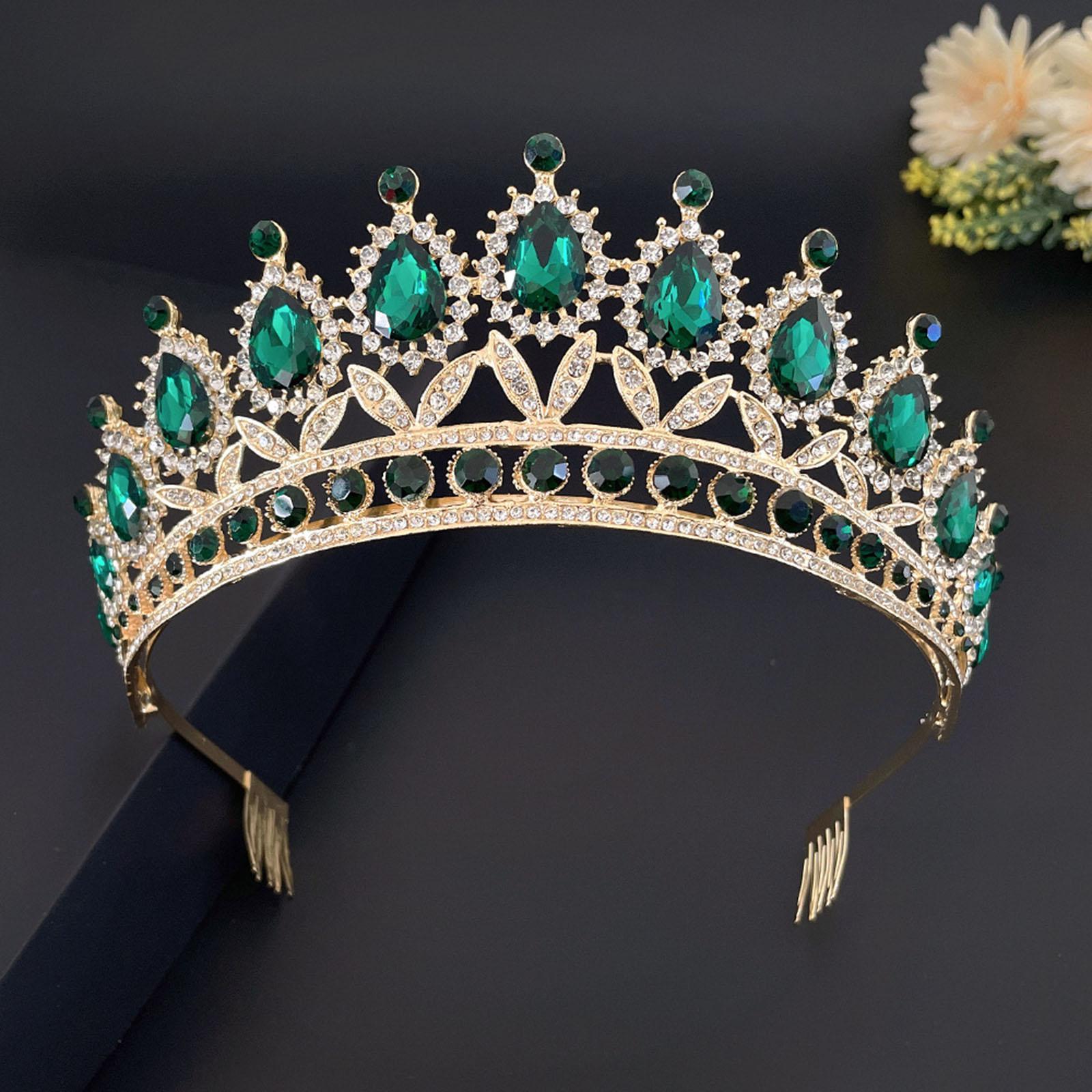 Tiara Crown with Comb Baroque Gifts Gorgeous Tiara Crown for Party Birthday