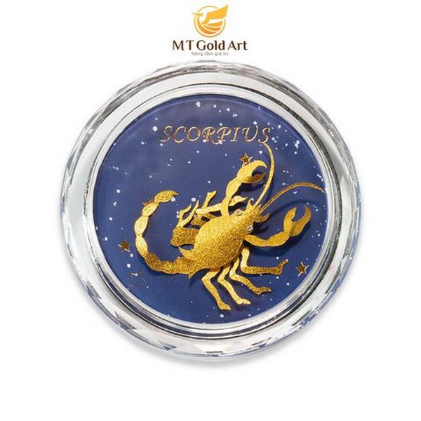 Chặn giấy cung hoàng đạo dát vàng 24k MT Gold Art- Hàng chính hãng, trang trí nhà cửa, phòng làm việc, quà tặng sếp, đối tác, khách hàng, tân gia, khai trương