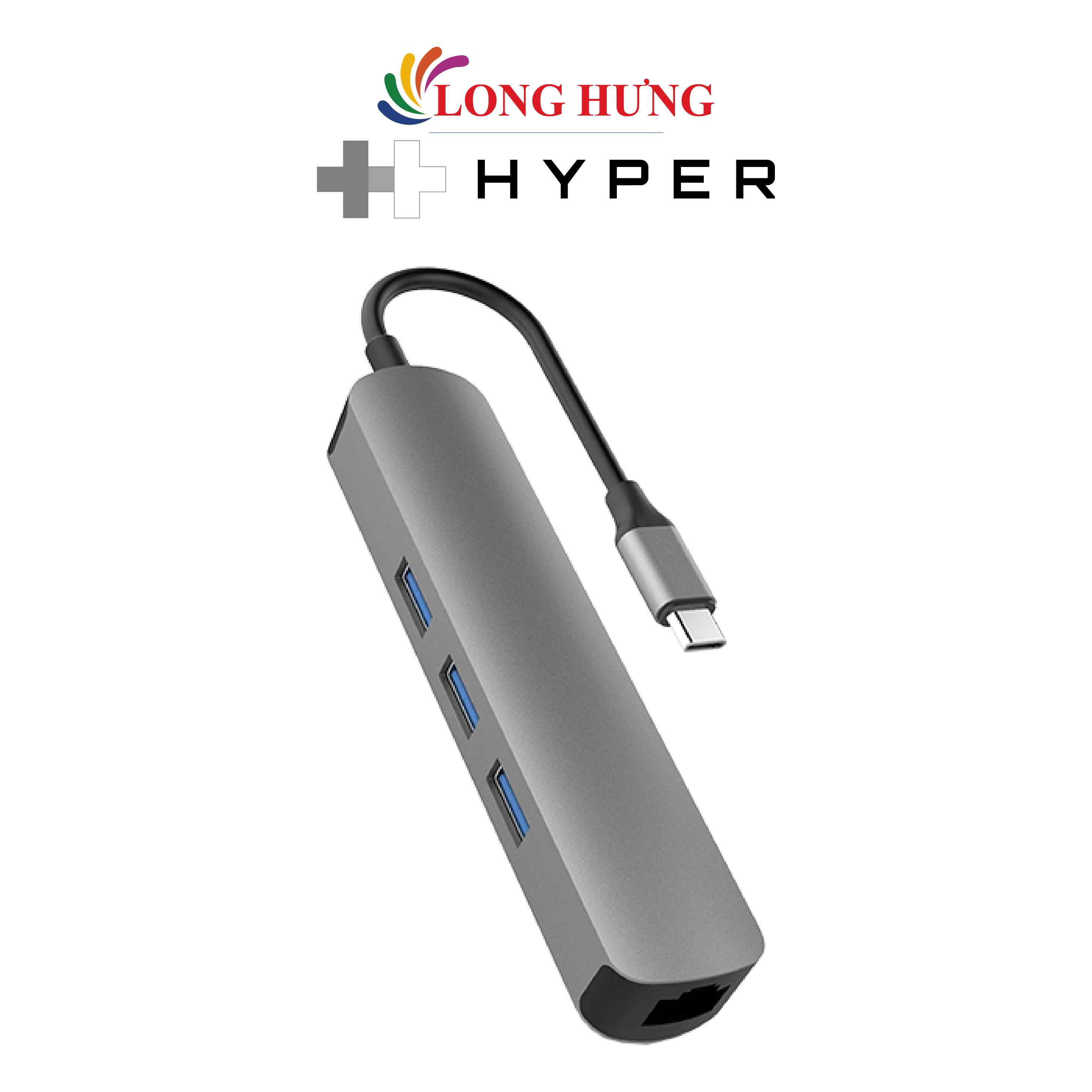 Cổng chuyển đổi HyperDrive 6-in-1 USB-C Hub HD233B - Hàng chính hãng