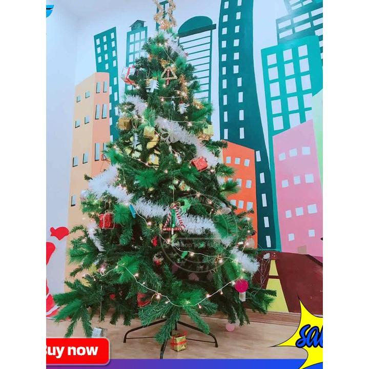Cây Thông Noel Đầu Tròn 10' Cao 3M Chân Sắt + Tặng 1 Ngôi Sao Đỉnh Và 8 Dây Kim Tuyến