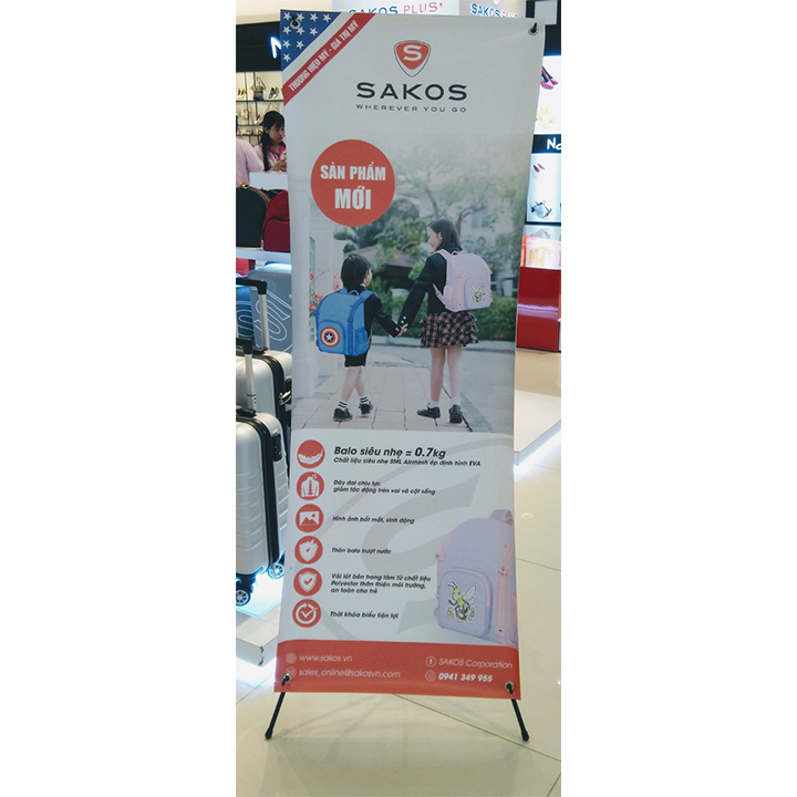 Chân Standee X kiểu Hàn Quốc Tăng Giảm 2 Kích Thước 0.6x1.6m Và 0.8x1.8m