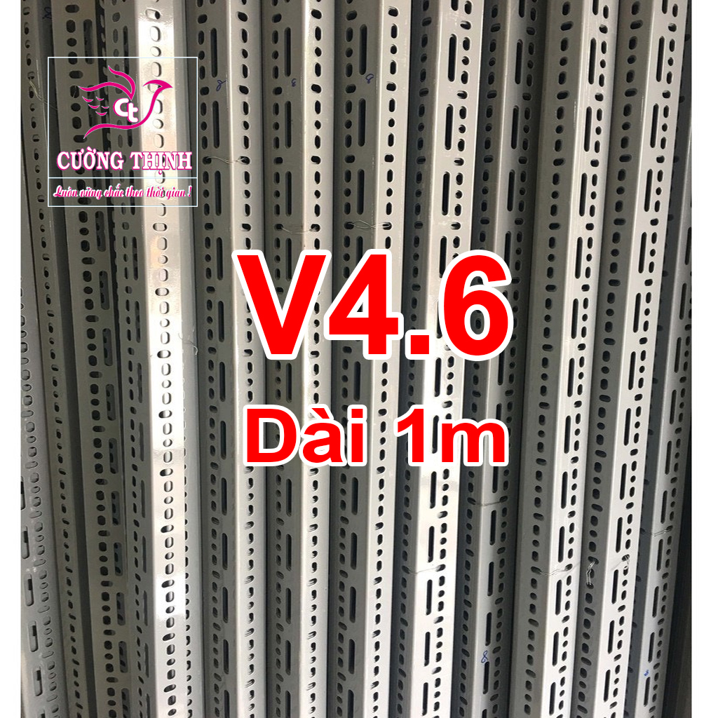 Sắt V lỗ (V4.6 dài 1m, dày 2mm) - Lắp ráp kệ sắt đa năng 