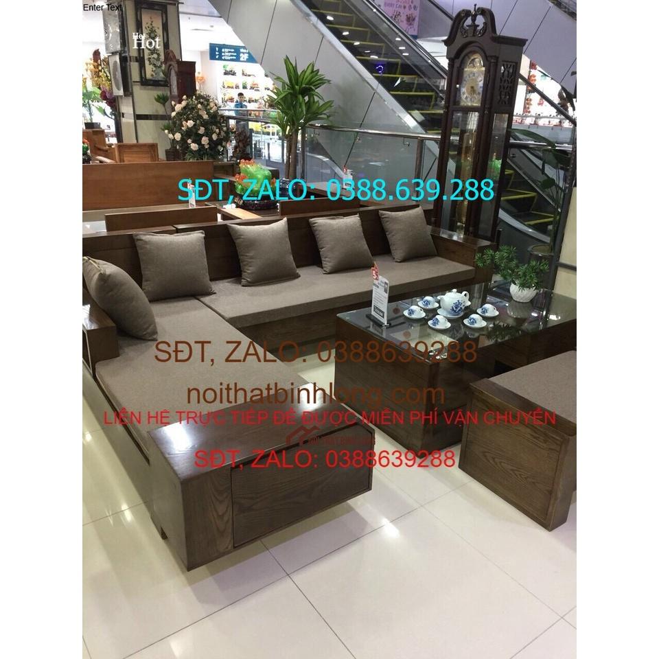 Bộ bàn ghế sofa gỗ phòng khách chữ L