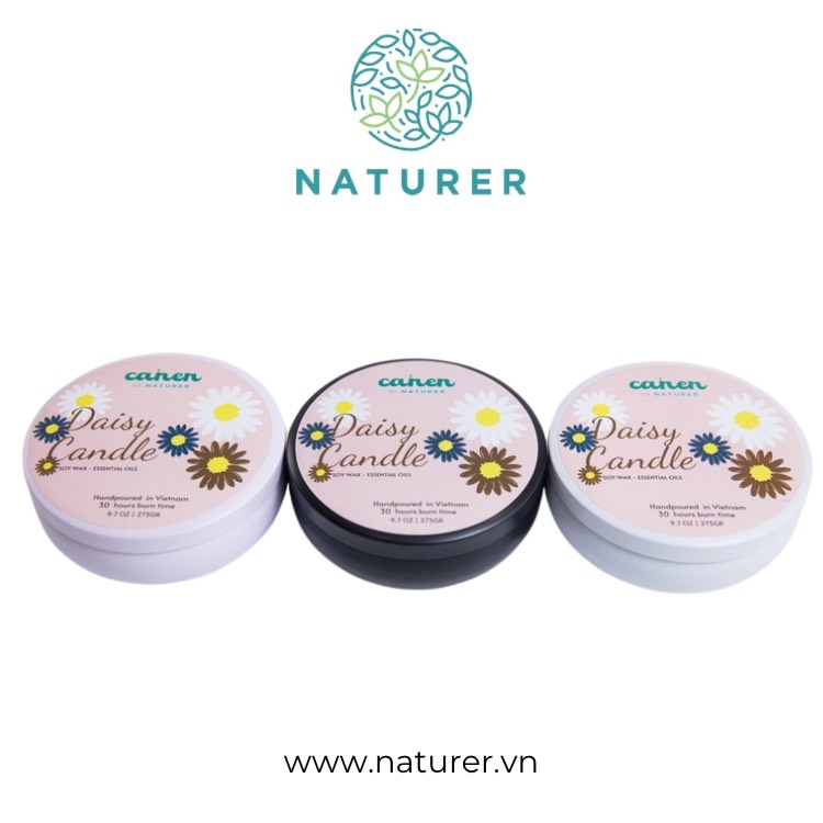 Nến thơm phòng Handmade Daisy Flower - CANEN By NATURER từ sáp thực vật và tinh dầu thiên nhiên nhập khẩu