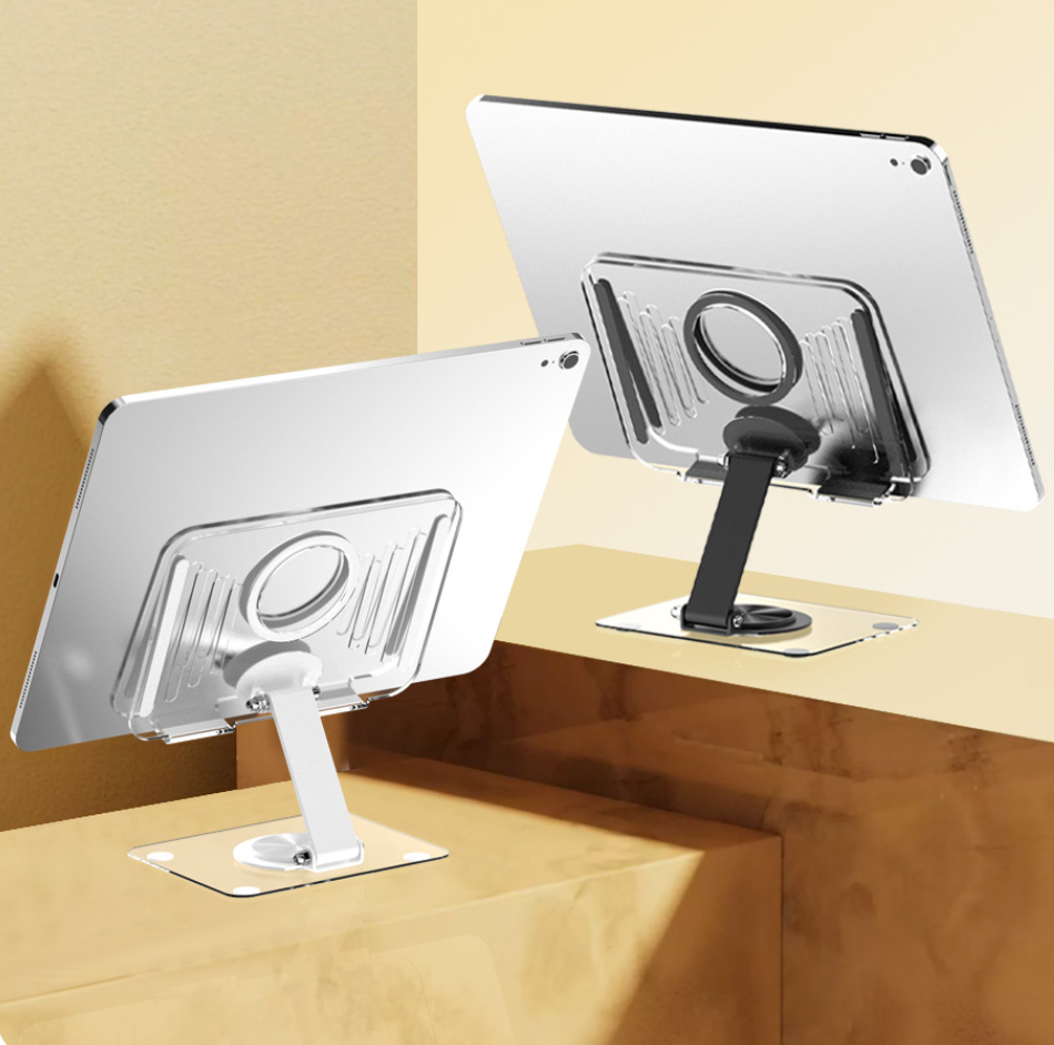 Kệ đỡ giá đỡ đế tản nhiệt cho ipad máy tính bảng hợp kim nhôm gấp gọn xoay 360 độ nhiều nấc độ cao - Hàng chính hãng