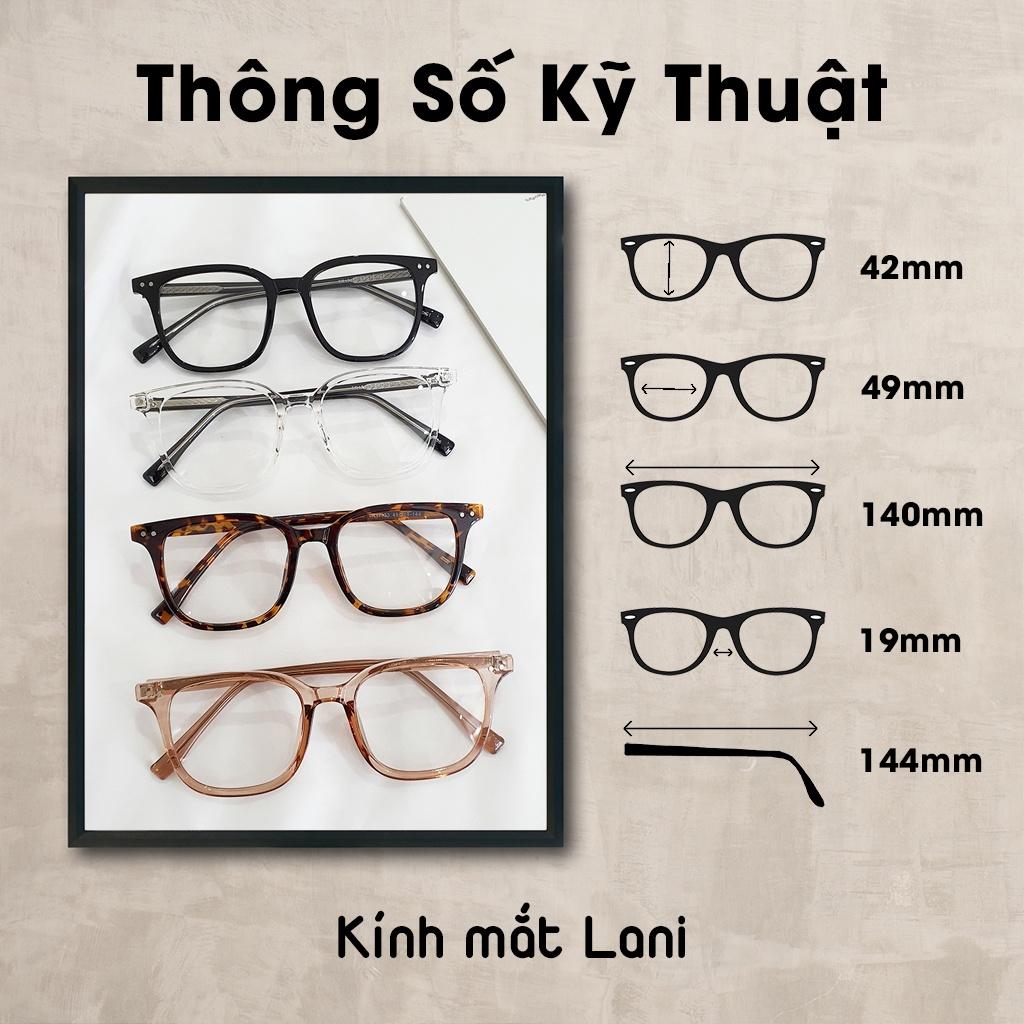 Gọng kính cận Unisex dáng vuông lõi thép cứng cáp siêu bền LANI17034