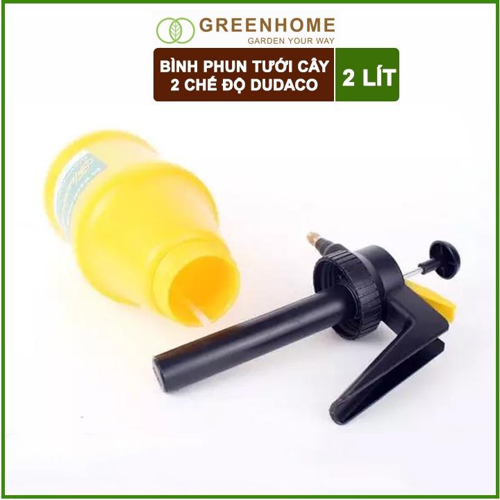 Bình tưới cây 2 lít Dudaco. Hàng chính hãng, Bền, Đẹp, 2 chế độ Phun tưới