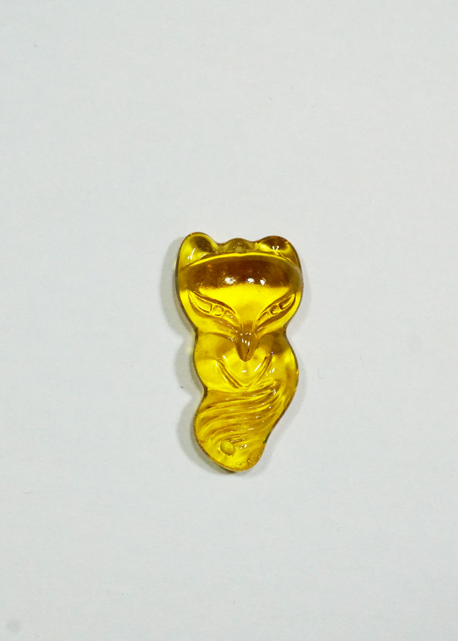 Mặt dây Hồ Ly yểu điệu đá Topaz vàng Tình Duyên - mạng Thổ