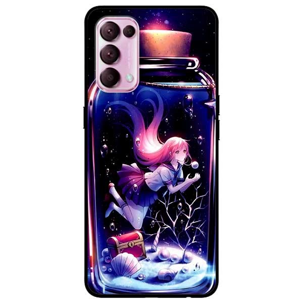 Ốp lưng dành cho Oppo Reno 5 mẫu Cô Gái Trong Lọ