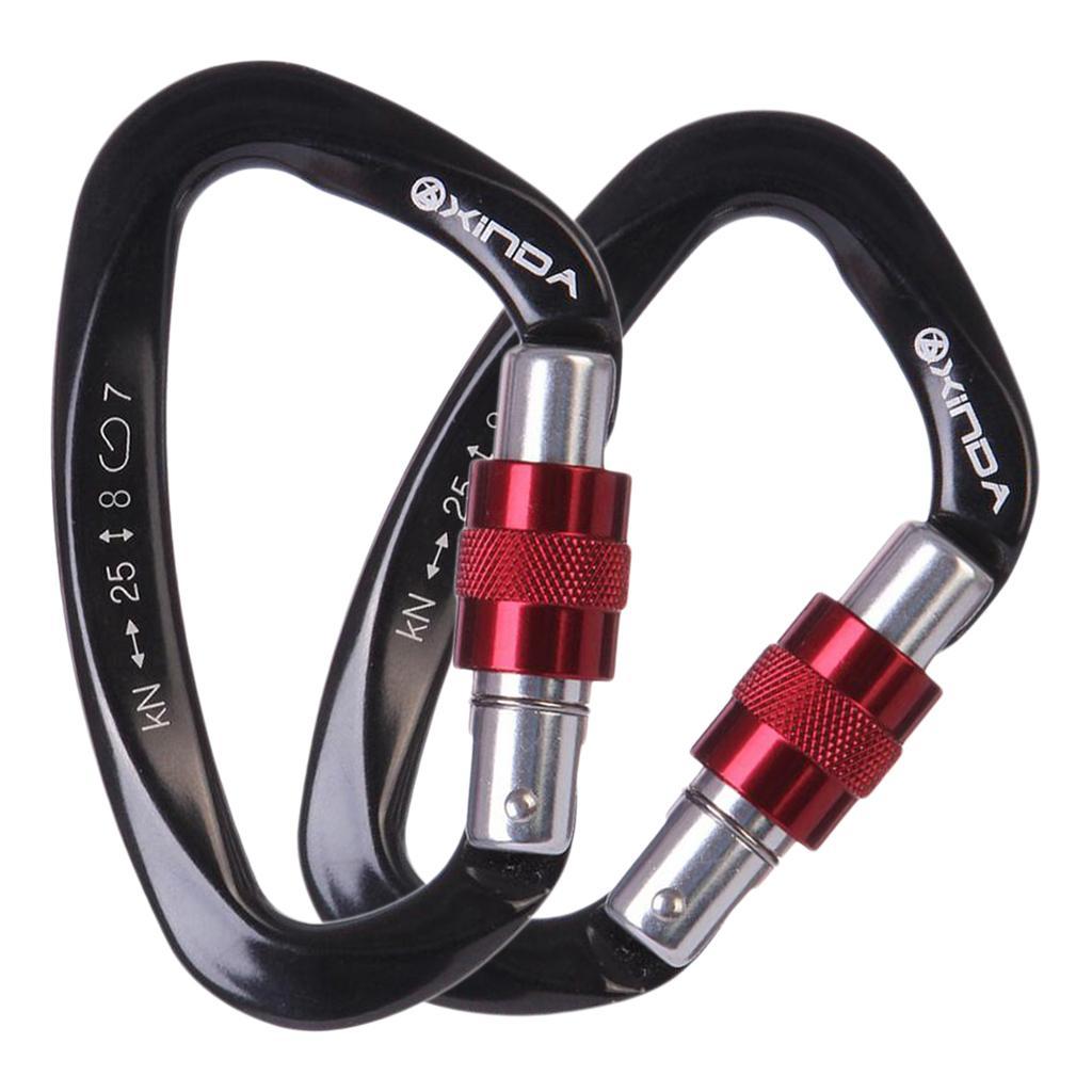 4x Mountaineering Climbing Equipment Carabiner Screw Lock 25KN