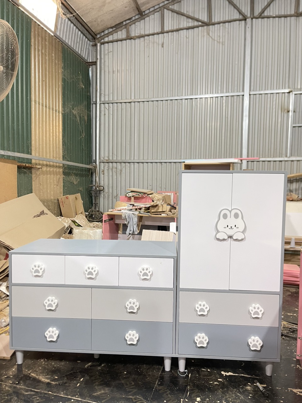 Tủ trẻ em, tủ đựng đồ cho bé gỗ MDF phủ melamine kích thước 60x120cm và 90x70cm