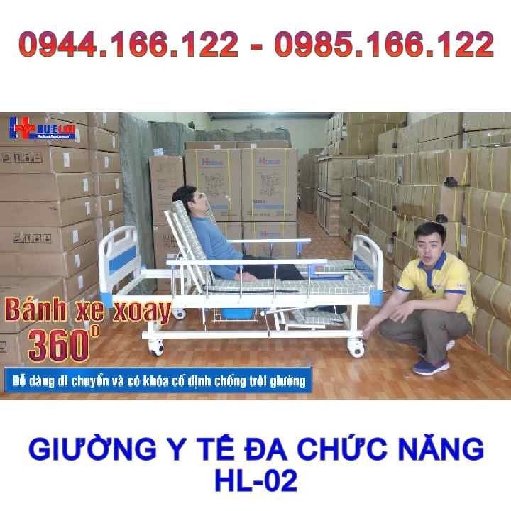 Giường bệnh y tế cao cấp đa chức năng - Chức năng nâng hạ đầu - Nâng hạ chân - Nghiêng trái phải - Bô vệ sinh chậu gội đầu tại giường