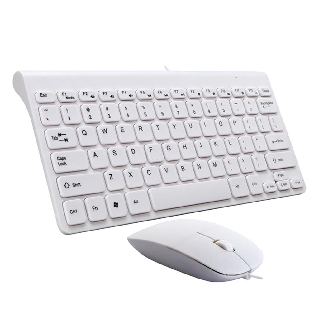Wired 78 Key Keyboard Mouse Combo with 1.3meter Cable for Home Office White