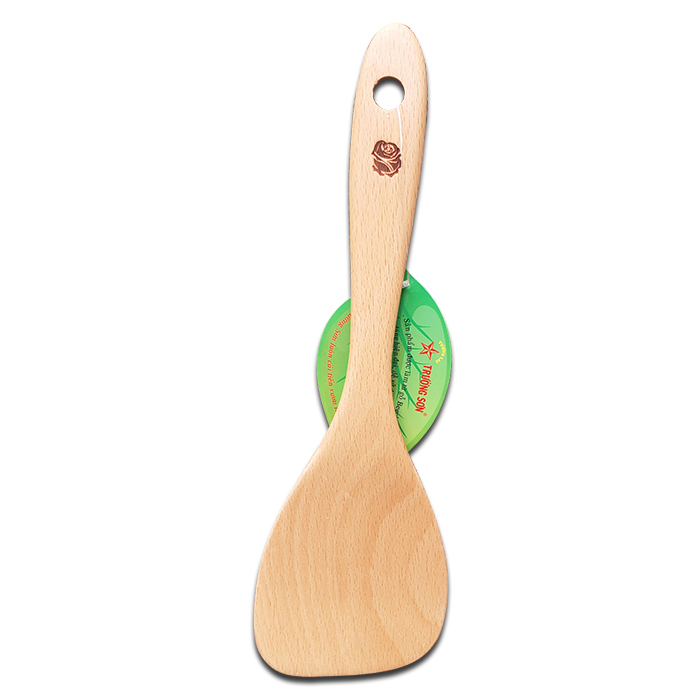 Muỗng Xới Cơm Mui Xéo - Vá Sạn Gỗ 02 Xéo ( 24.5 x 7.5 cm ) - Đồ Gỗ Nhà Bếp Thương Hiệu Trường Sơn