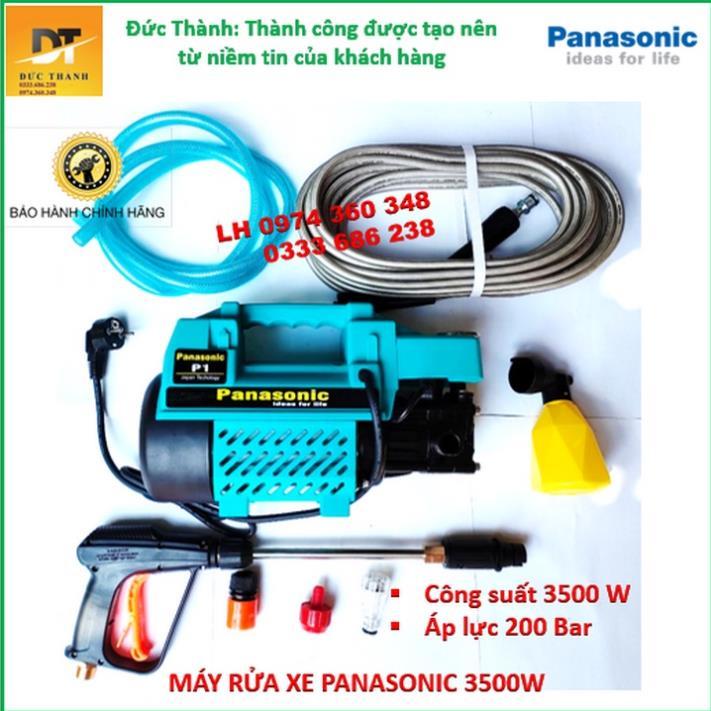 Máy rửa xe PANASONIC màu xanh. Bảo hành chính hãng