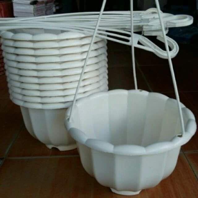 Chậu nhựa treo trồng cây- Chậu bí treo trồng hoa, cây cảnh kèm dây treo, cỡ To hàng loại 1 dày đẹp.