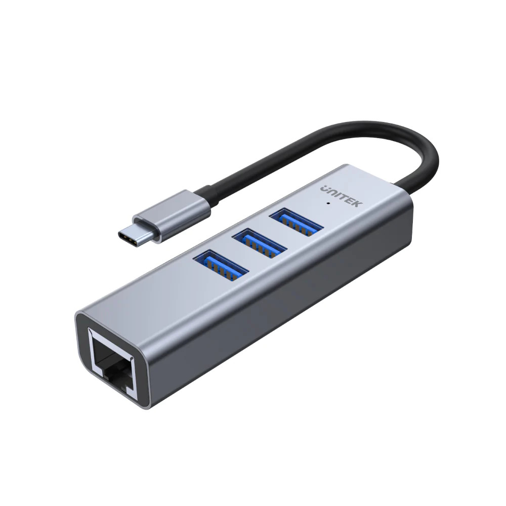 CÁP TYPE-C -&gt; 3 USB 3.0 + LAN UNITEK H1904A- Hàng chính hãng