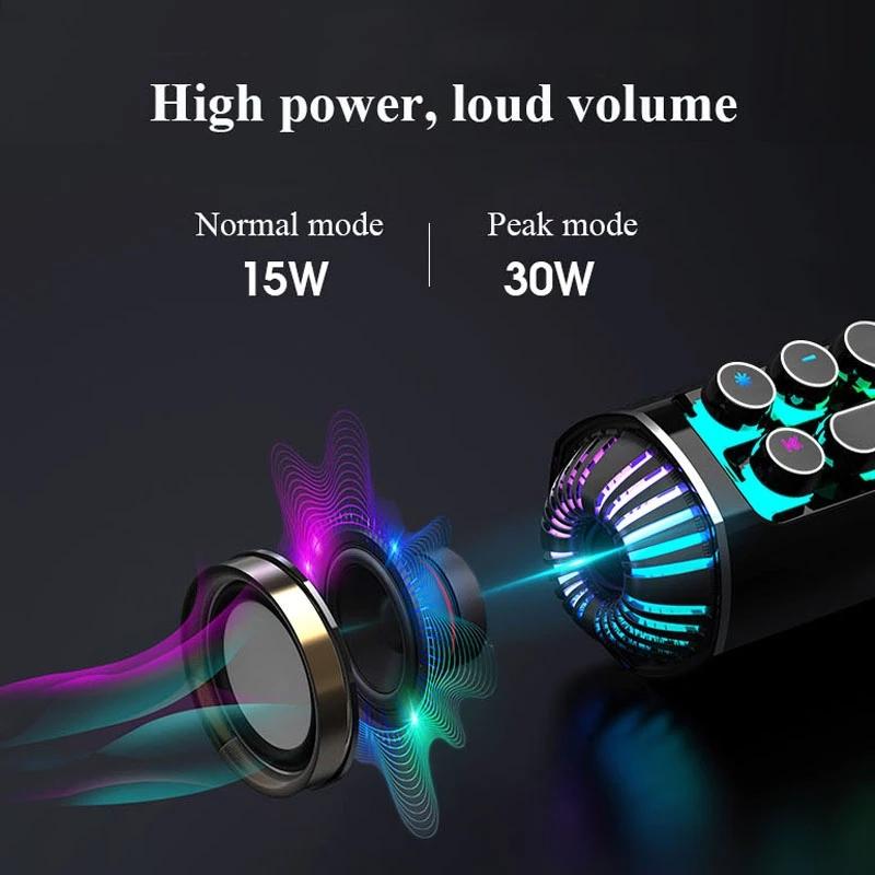 Soaiy Sh19 Bluetooth loa công suất cao loa chơi game RGB Cột không dây Subwater