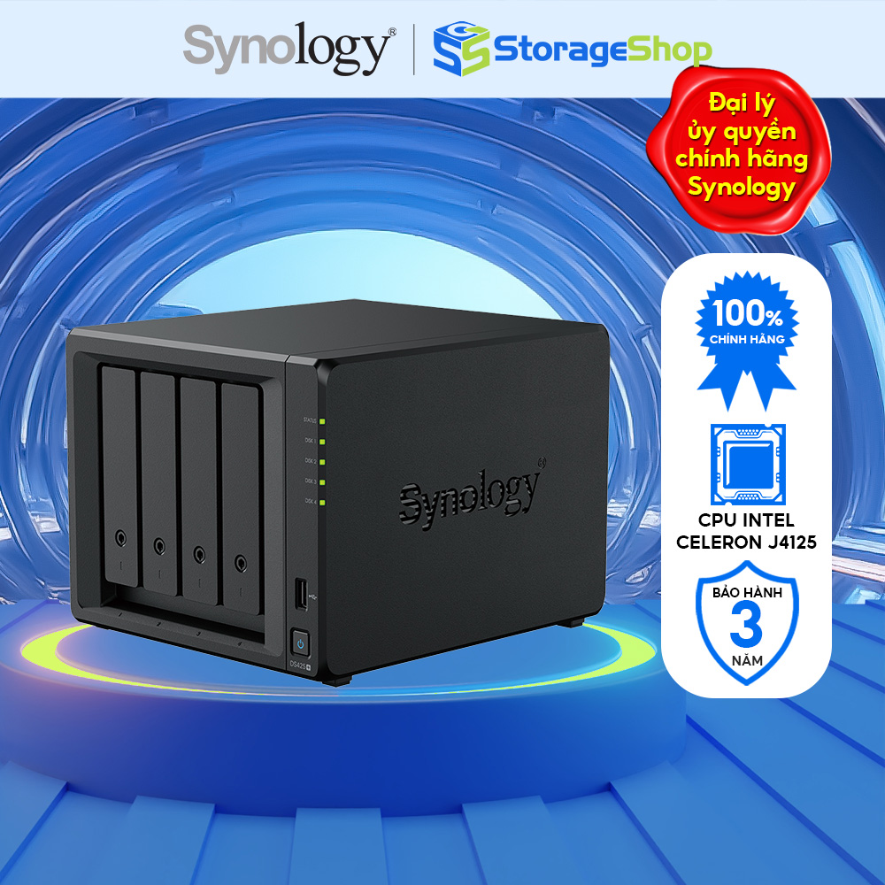 Thiết bị lưu trữ Synology DiskStation DS425+ 4bay bảo hành 3 năm Hàng chính hãng
