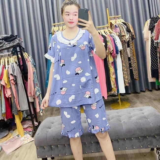 Bộ bầu mặc nhà mùa hè cộc tay chất mát - Đồ bộ bầu mặc được sau sinh