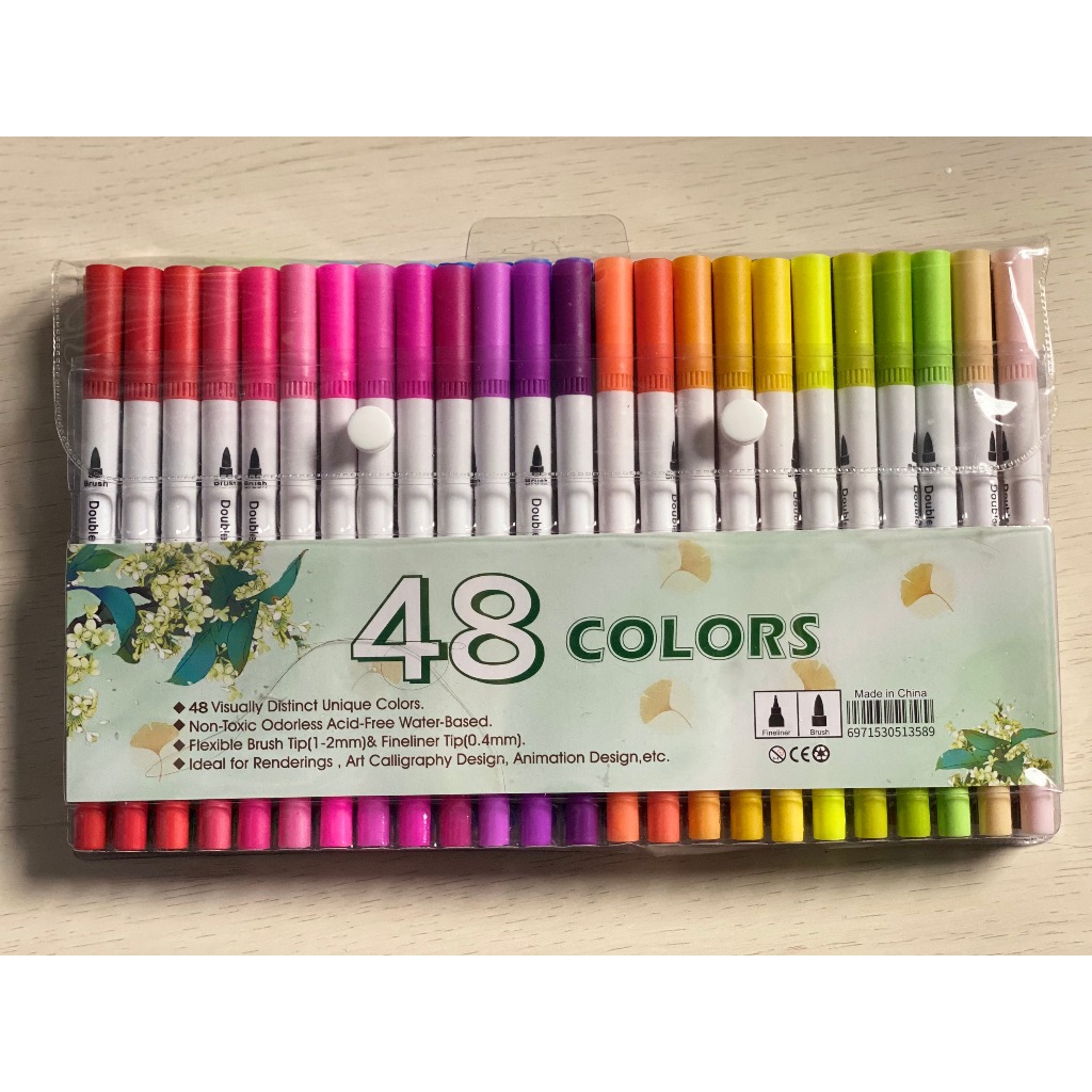 Bút lông marker 2 đầu brush dùng để vẽ, tô màu, Sketch hoặc viết calligraphy-set 48/80/100 màu