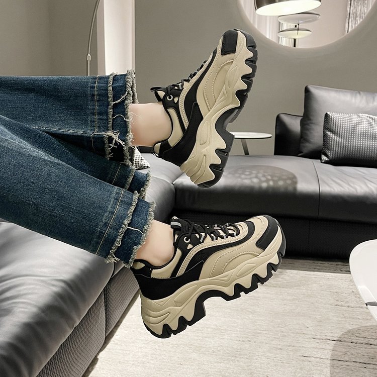 Giày thể thao nữ GEMI - giày ullzzang màu đen - nâu , phối viền đen phong cách đẹp mới hot thời trang - M7040