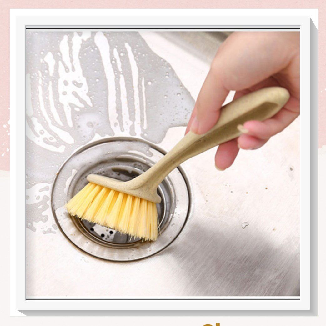 Combo 2 chiếc bàn chải tay cầm dài 22cm làm sạch nhà bếp vết dầu rửa nồi rửa chén bàn chải có thể được treo phòng tắm bàn chải bồn tắm PK1830