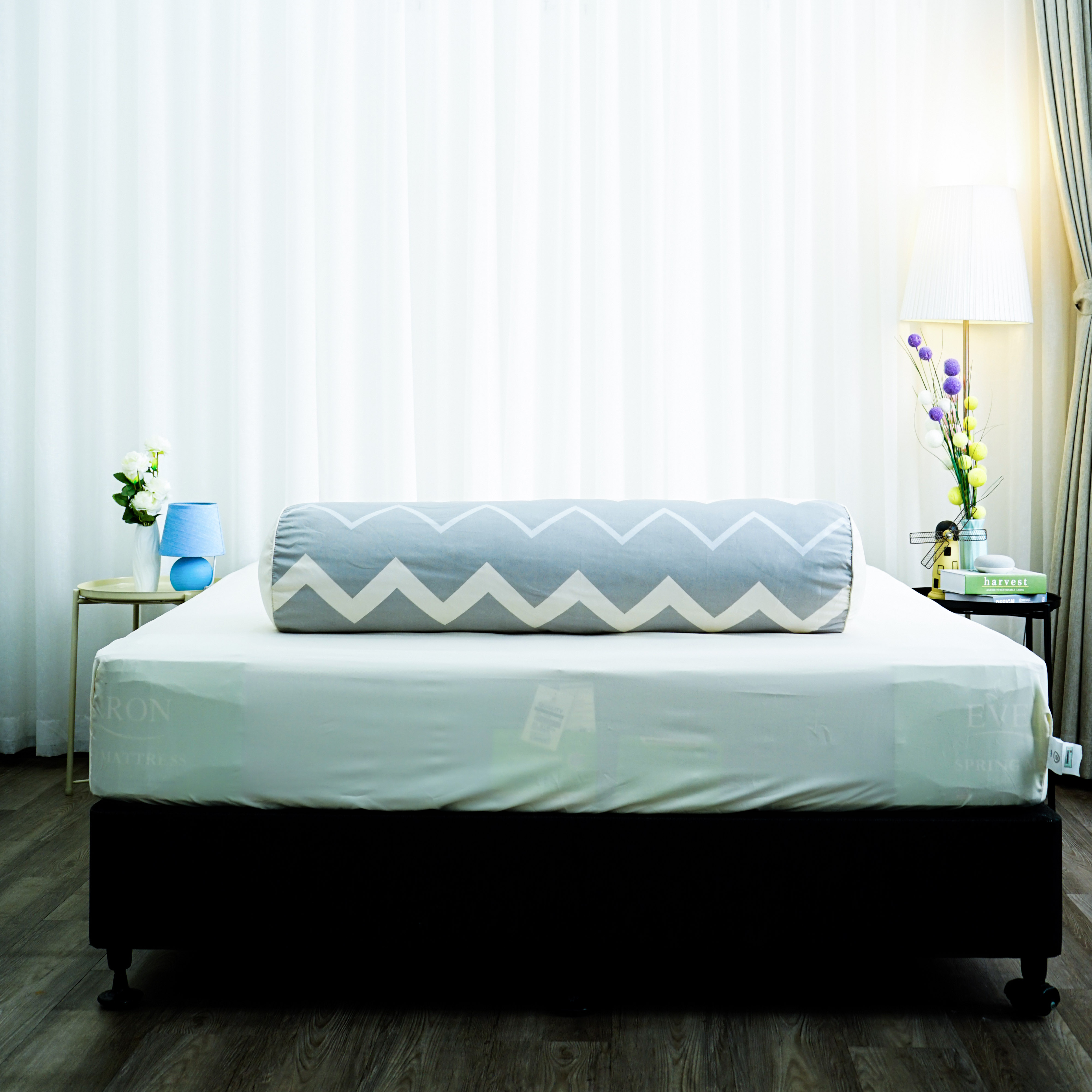 Bộ ga giường Everon Lite ELM 212 Microfiber Vàng phối xám (4 món)