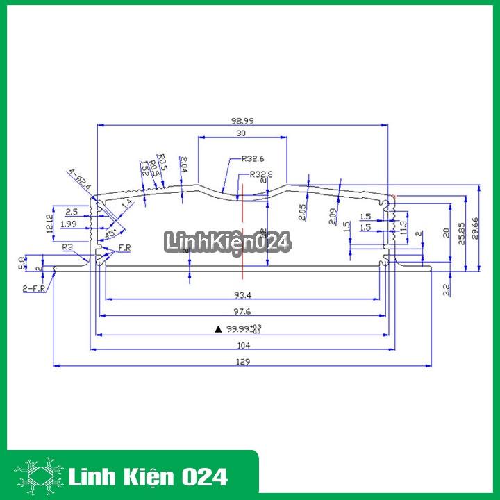 Hộp Nhôm Định Hình 29x120x130mm Bảo Vệ Mạch