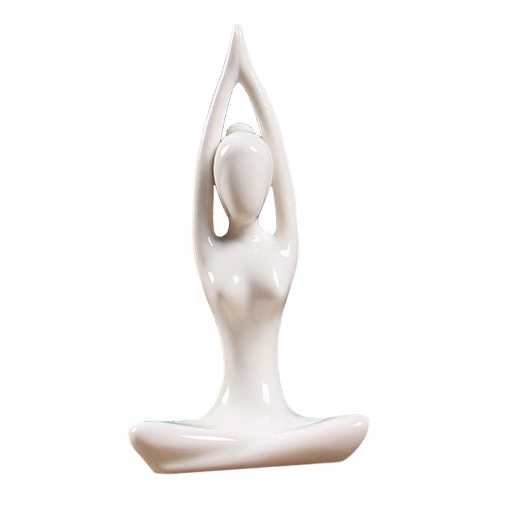 5x Ceramic Yoga Figure Ornament Statue Sculpture for Desk Decor