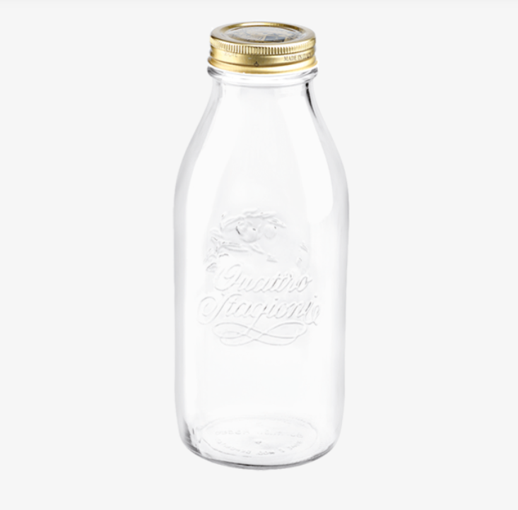 Chai thủy tinh Quattro nắp vặn 1000ml Bormioli Rocco Ý - Hàng Chính Hãng