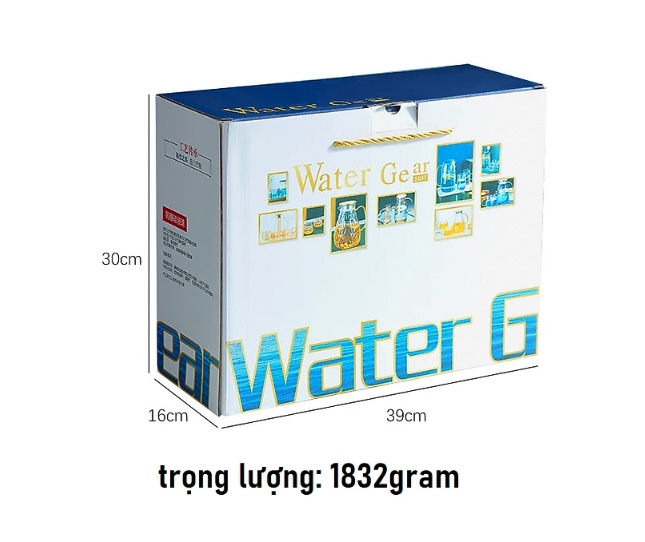 Bộ bình nước 6 ly thủy tinh phong cách Bắc Âu WaterGear Suit (có thể đun)