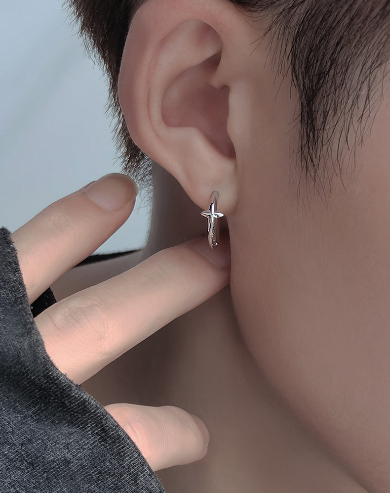 Khuyên tai nam nữ bạc 925 dáng tròn kiểu Basic - Không han gỉ