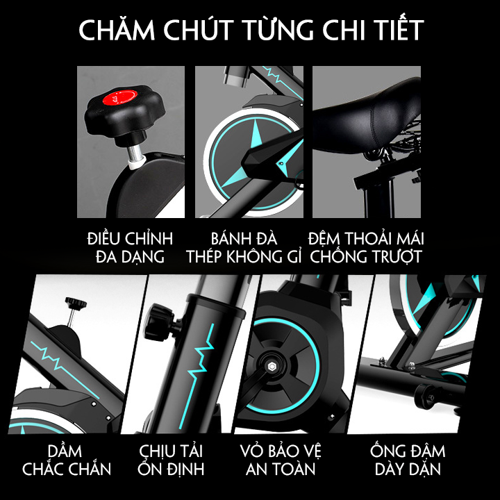 Xe đạp thể dục tại nhà khung carbon bánh xe từ tính siêu im lặng, Xe đạp thể thao