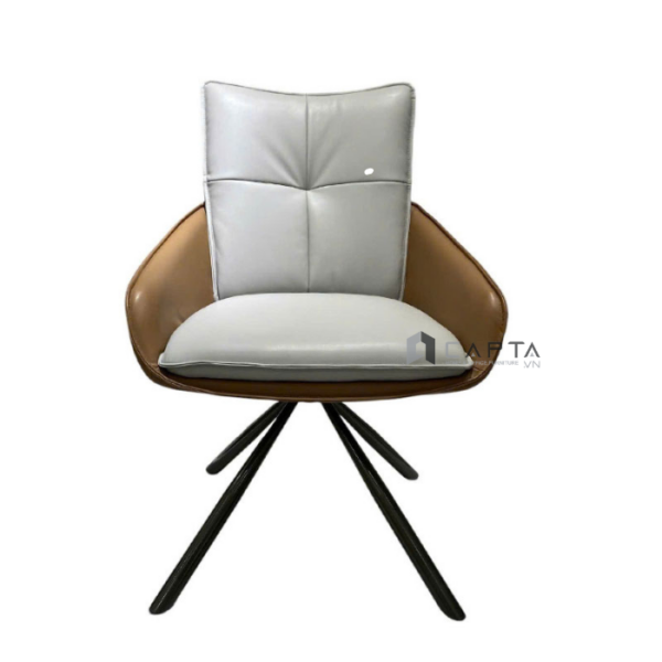 Ghế trang điểm nệm da pu chân đen CRAB 7A-P Nội thất Capta Ghế phòng ăn cao cấp chân xoay hiện đại nệm pvc nhập khẩu tại tp hcm