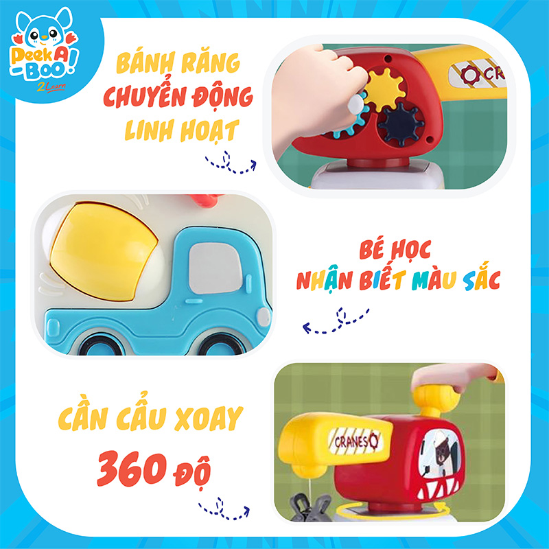 Đồ Chơi PEEK A BOO Tháp Cần Cẩu Đa Năng Cho Bé PAB013