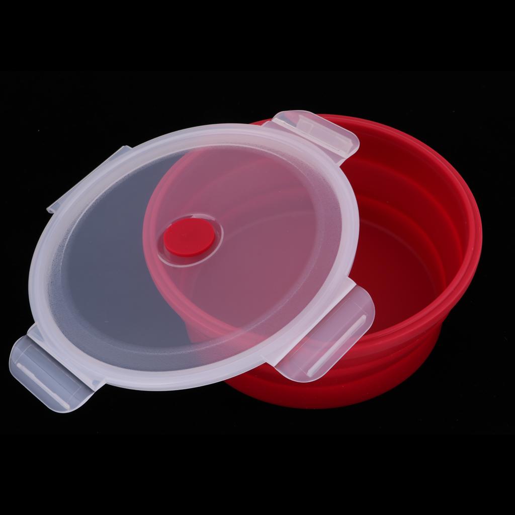 Collapsible Silicone Bowl with Lid for Outdoor Camping, Travel, Hiking and Indoor Home Kitchen