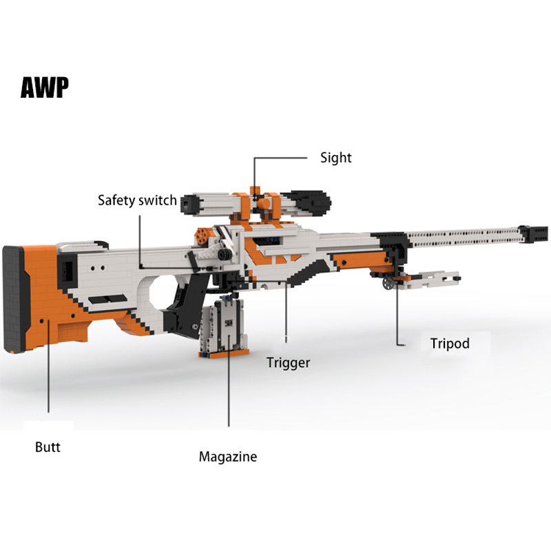 Đồ Chơi Lắp Ghép Xếp Hình Mô Hình AWP Asiimov 2030+ Mảnh Ghép,Bản Thiết Kế Tiêu Chuẩn Kevin183.Đồ Chơi Thông Minh Cho Bé