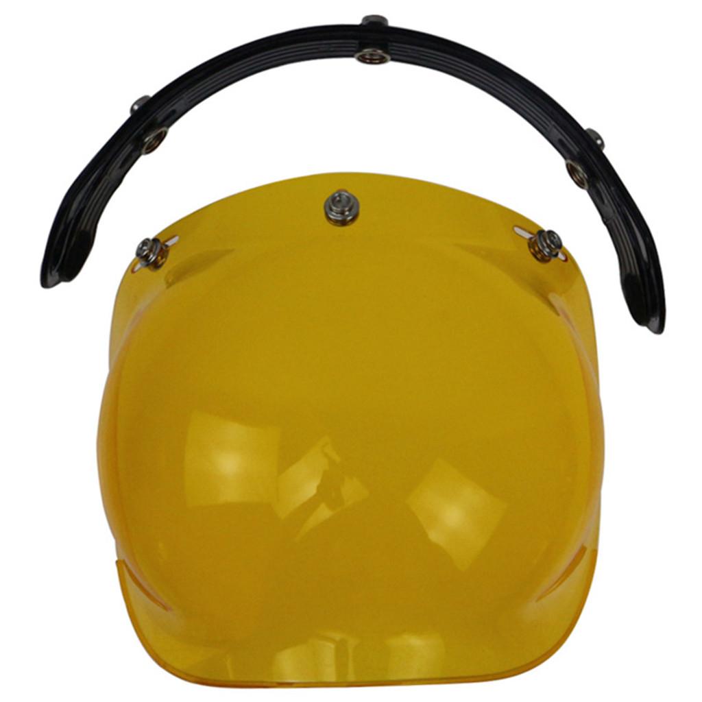 Universal Bubble 3-Snap Motorcycle Helmet Visor Flip Up Face Shield Lens Plain