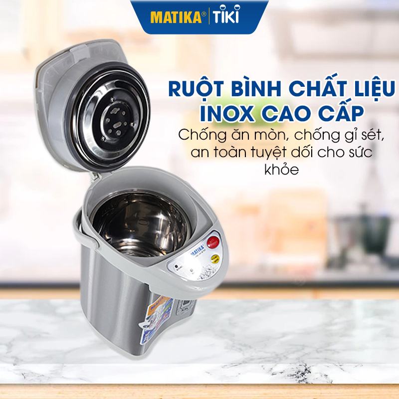 Bình thủy điện Matika MTK-8135 (3,5L) chức năng đun sôi và giữ ấm thông minh ( Hàng chính hãng)