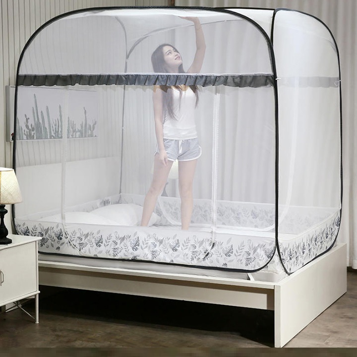 Màn chụp, mùng chụp đỉnh vuông chân viền cao cấp Một Cửa, có thể gấp gọn, dễ dịch chuyển, mang đi hay cất giữ - Hàng chính hãng