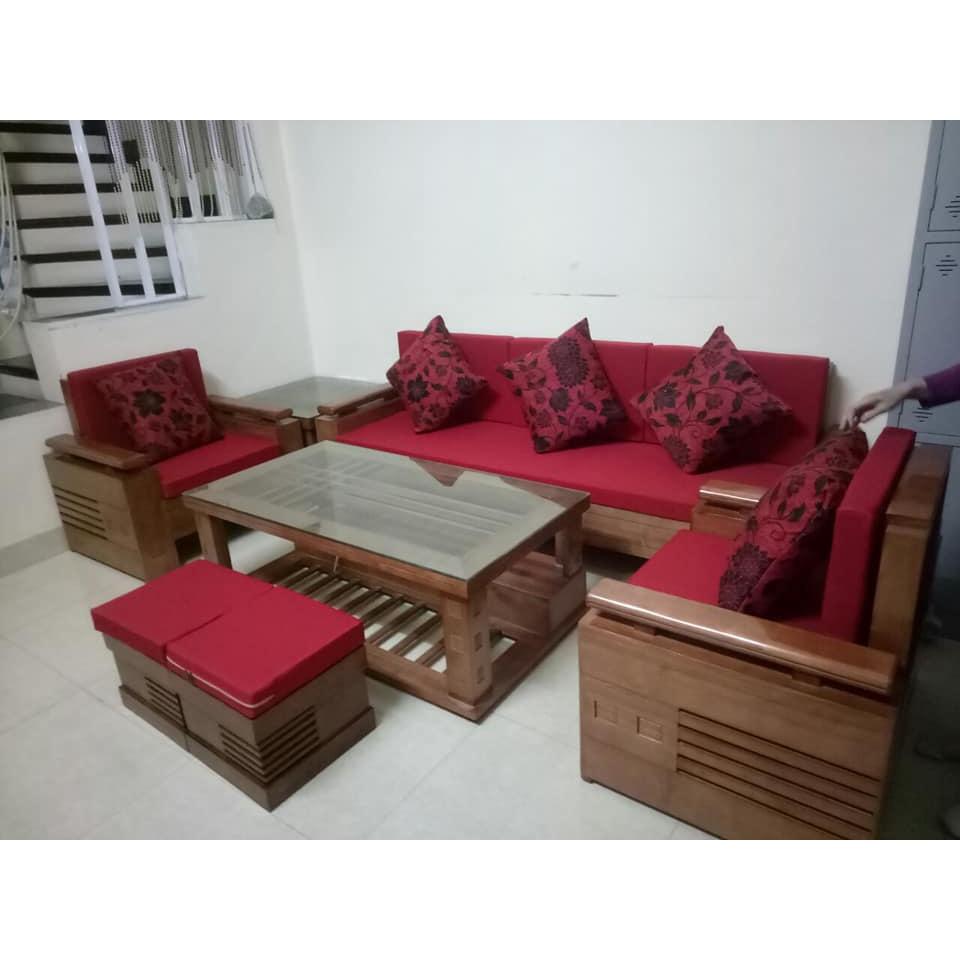 Bộ bàn ghế salon trứng đối gỗ sồi