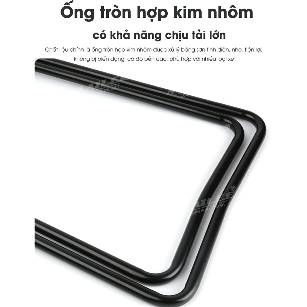 Giá đỗ xe đạp chân chóng cố định chữ U móc đỏ giúp dựng đứng xe đạp để sửa chữa/ bảo dưỡng, khung kim loại, móc nhựa ABS (1 cỡ có điều chỉnh) - Mai Lee