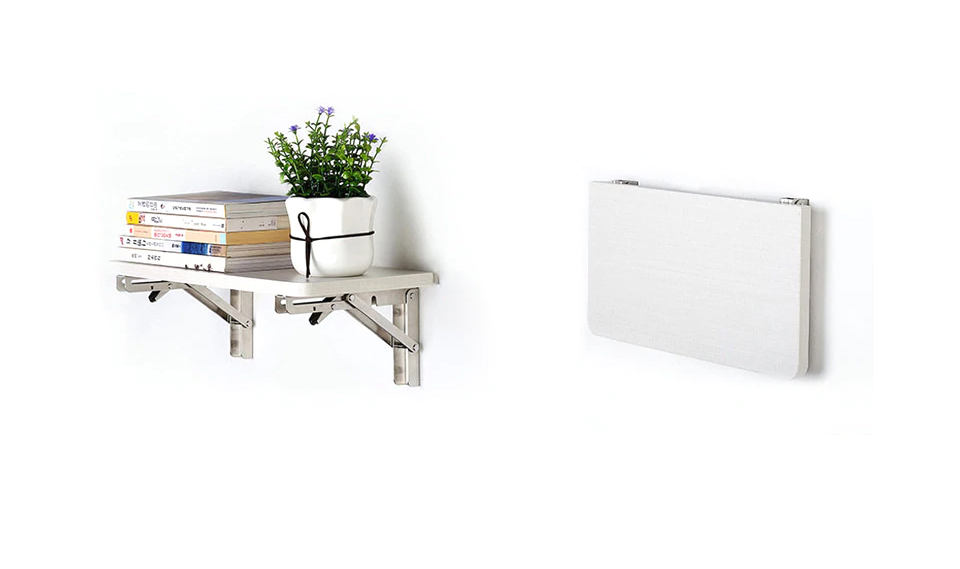Bộ 2 giá đỡ Ke bàn gấp treo tường thông minh thép không gỉ - Dùng cho bàn học, bàn ăn, bàn làm việc, kệ trang trí – MH2011